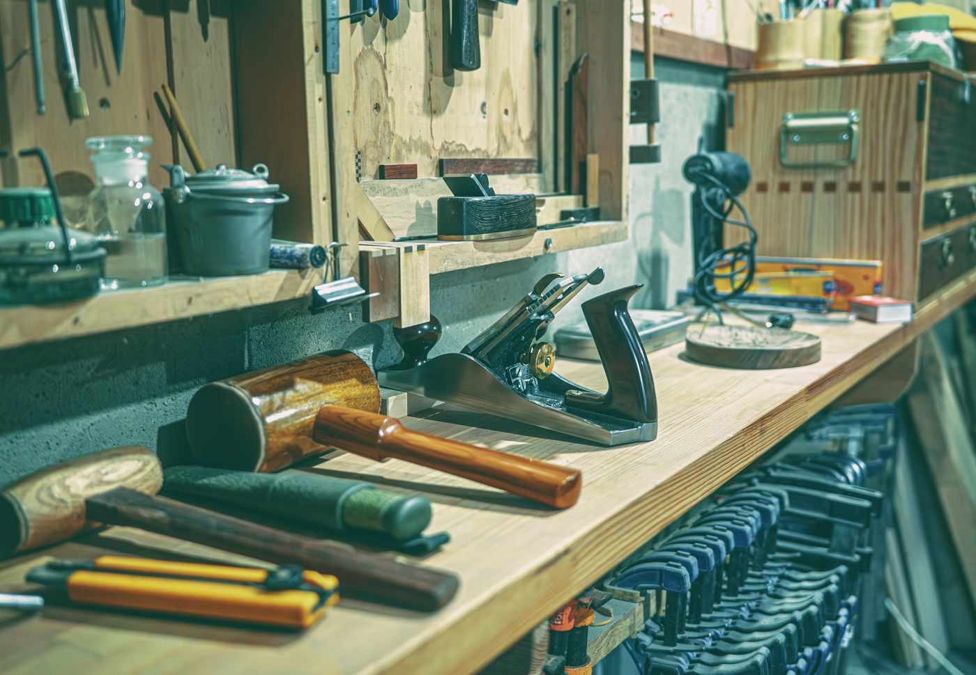 A real workshop tool collection provides context for checking a used tool; it does not establish the condition of any tool pictured.